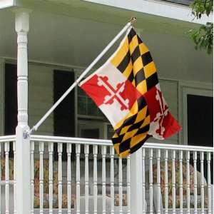  Maryland 3x5 foot Tornado porch flag kit   silver anti 