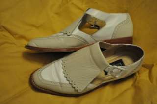 Kenneth Cole NEW YORK Ladies White Beige Leather Saddle GOLF SHOES sz 
