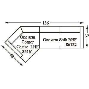  Lind 861 1 Sectional Sofa Arrangement (2 pieces) (Price is 