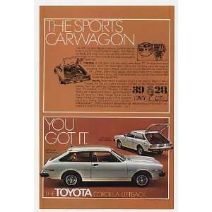  1977 Toyota Corolla Liftback Deluxe & Liftback SR 5 Print 