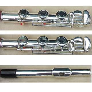 17 opened holes flute c key silver plated  
