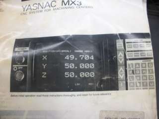 YASNAC MX3 MX 3 CNC CONTROL MANUAL PROGRAMMING KITAMURA  