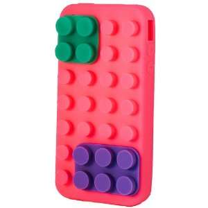  Lego style Silicone iPhone 4/4S Case   Hot Pink Cell 