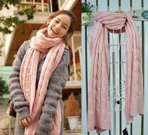 NEW thick Long knit scarf shawl wrap Handcraft 3 Colour  