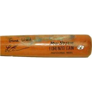  Lorenzo Cain Autographed Game Used Bat 6   Autographed MLB 