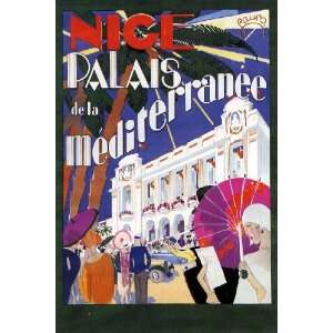  NICE Maurice Lauro Palace de la Mediterranee 1928 Poster 