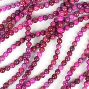    8mm Pink Crazy Lace Agate Round Beads Strand Arts, Crafts & Sewing