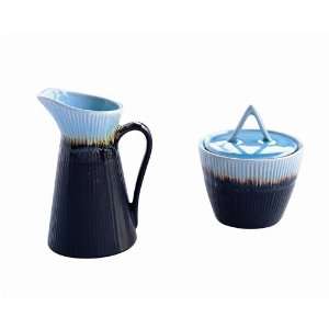 Kon Tiki Collection Sugar Bowl and Creamer Set   Blue  
