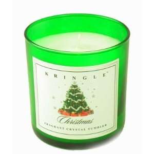 CHRISTMAS Large Colored Crystal Tumbler Scented Jar Candle by Kringle 