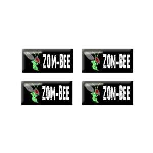    Zombie Bee Zom Bee   3D Domed Set of 4 Stickers Automotive