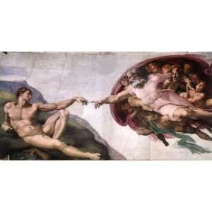   painting name Genesis 4 Creation of Adam, By Michelangelo Home