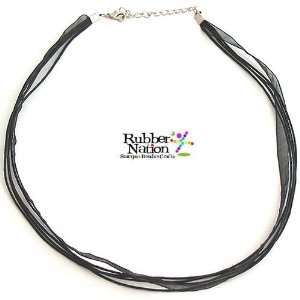 100 Organza Cord Necklaces + 10 FREE Black Ribbon with Silver Plated 