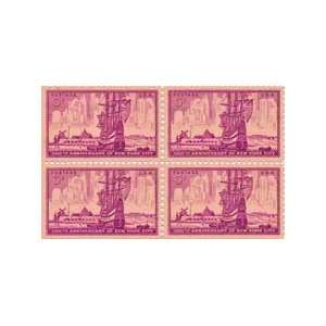 Dutch Ship/new Amsterdam Harbor Set of 4 X 3 Cent Us Postage Stamps 