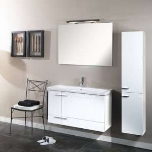 Iotti NS7 Unique Vanity Set with Horizontal Mirror, Light, and Fitted 
