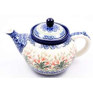  Polish Pottery Medium Teapot 6 H x 6 W x 9 3/4 L 