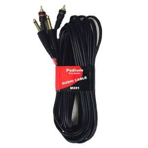  New 25 Pro Audio Speaker Cable Two 1/4 Jacks to Two RCA 