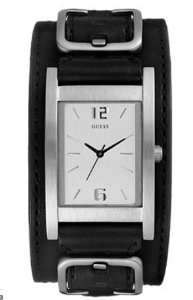  GUESS Black Leather Strap Watch Guess Watches