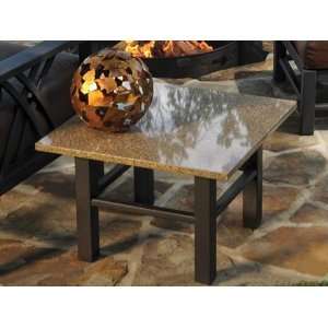   Aluminum Granite 24 Square Stone Patio End Table