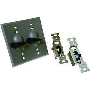   Weatherproof Electrical Cover With Switches, GRAY OUTDOR COVER/SWITCH