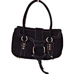   Genuine Leather Suede Small Black Shoulder Handbag 