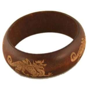 Exotic Tibetan Tribal Wooden Dragon Bangle Bracelet 