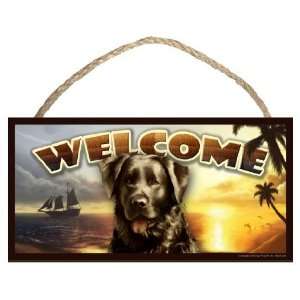  Black Lab (Labrador) Summer Season Welcome Dog Sign 