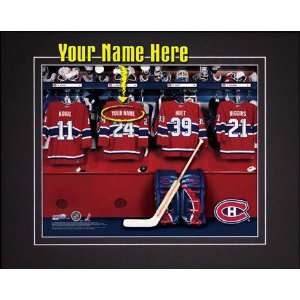 Montreal Canadiens Customized Locker Room 12x15 Matted Photograph 