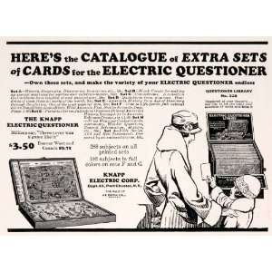  1928 Ad Knapp Electric Questioner Educational Game 