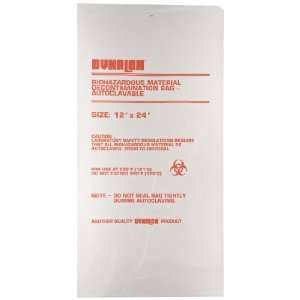  Autoclavable Biohazard Disposal Bag, 12 Length x 24 Height (Case 