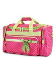 fuchsia lime green polka dot duffel bag great for travel or dance