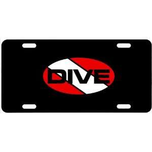  Dive Oval Flag License Plate 