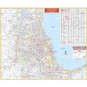   Universal Map 762553677 Chicago IL 50 Mile Wall Map