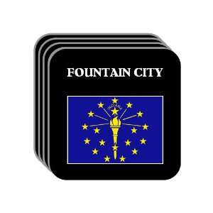  US State Flag   FOUNTAIN CITY, Indiana (IN) Set of 4 Mini 