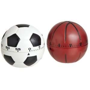 Set of Two 60 Minute Sport Themed Soccer & Basketball Novelty Timers 