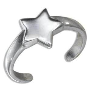  Sterling Silver Solid Star Toe Ring. Jewelry