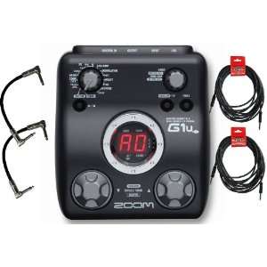  Zoom G1UUSB Guitar Effects Pedal with 4 Free Cables 