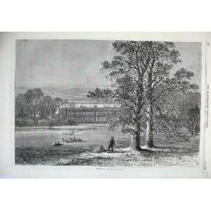  1869 Exterior View Knowsley House Mansion Sheep Print