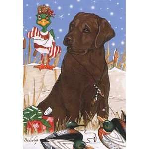  Chocolate Lab and Mallard Christmas Cards Sports 