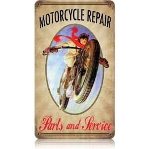   Motorcycle Vintage Metal Sign   Garage Art Signs