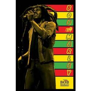  Bob Marley (Stripes) Blacklight Music Poster Print