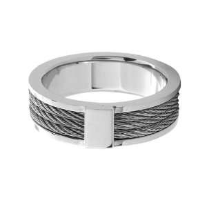 Ring with Comfort Wear Three Steel Cables Which Go Around The Finger 