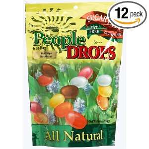 People Drops Red Ripe Raspberry Drops, 6 Ounce Pouches (Pack of 12 