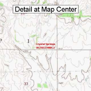 USGS Topographic Quadrangle Map   Crystal Springs, Kansas (Folded 