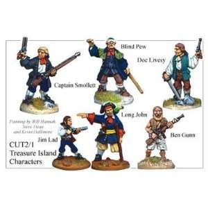    Pirate Miniatures Treasure Island Characters (6) Toys & Games
