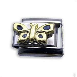 com Butterfly gold/green   italian Charms for Bracelet, Classic italy 