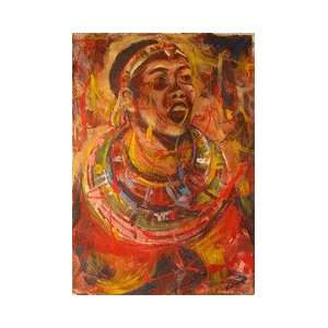  African Art Hand Painted Traditional Maasai Oil Painting 