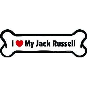   Car Magnet, I Love My Jack Russell, 2 Inch by 7 Inch