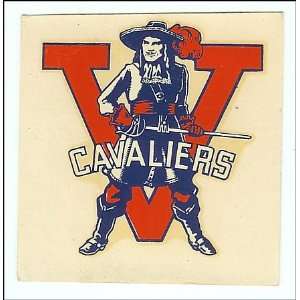  Vintage University U of Virginia Cavaliers Decal 1950 
