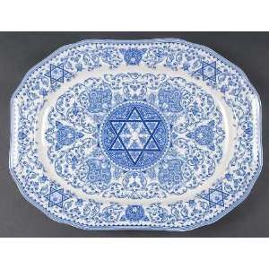  Spode Blue Room Judaic Collection Oval Serving Platter 