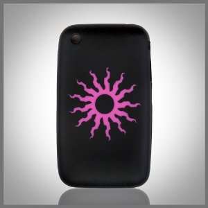  Pink Sun on Black Flexa silicone case cover for Apple 